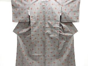 幾何学に花菱模様織り出し本場村山大島紬着物